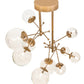 Meyda Lighting Bola 40" 10-Light Champagne Metallic Matrix Chandelier With Clear Globes Shade Glass
