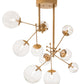 Meyda Lighting Bola 40" 10-Light Champagne Metallic Matrix Chandelier With Clear Globes Shade Glass