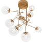 Meyda Lighting Bola 40" 10-Light Champagne Metallic Matrix Chandelier With Clear Globes Shade Glass