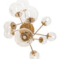 Meyda Lighting Bola 40" 10-Light Champagne Metallic Matrix Chandelier With Clear Globes Shade Glass