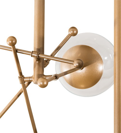 Meyda Lighting Bola 40" 10-Light Champagne Metallic Matrix Chandelier With Clear Globes Shade Glass