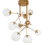 Meyda Lighting Bola 40" 10-Light Champagne Metallic Matrix Chandelier With Clear Globes Shade Glass