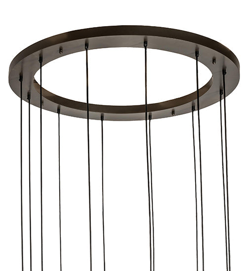 Meyda Lighting Bola 40" 12-Light Bronze Cascading Pendant Light With White Shade Glass