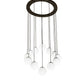 Meyda Lighting Bola 40" 12-Light Bronze Cascading Pendant Light With White Shade Glass