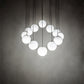 Meyda Lighting Bola 40" 12-Light Bronze Cascading Pendant Light With White Shade Glass