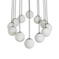 Meyda Lighting Bola 40" 12-Light Bronze Cascading Pendant Light With White Shade Glass
