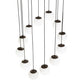 Meyda Lighting Bola 40" 12-Light Bronze Cascading Pendant Light With White Shade Glass