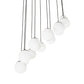 Meyda Lighting Bola 40" 12-Light Bronze Cascading Pendant Light With White Shade Glass