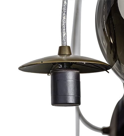Meyda Lighting Bola 40" 9-Light Brown Metallic Plush Cascading Pendant Light With Smoke Idalight Shade Glass