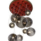 Meyda Lighting Bola 40" 9-Light Brown Metallic Plush Cascading Pendant Light With Smoke Idalight Shade Glass