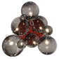 Meyda Lighting Bola 40" 9-Light Brown Metallic Plush Cascading Pendant Light With Smoke Idalight Shade Glass