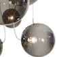 Meyda Lighting Bola 40" 9-Light Brown Metallic Plush Cascading Pendant Light With Smoke Idalight Shade Glass
