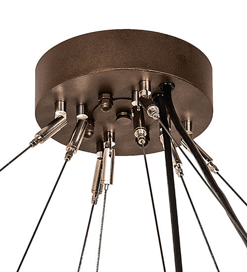 Meyda Lighting Bola 42" 12-Light 2-Tier Tyler Bronze Chandelier With Clear Seeded Shade Glass