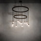 Meyda Lighting Bola 42" 12-Light 2-Tier Tyler Bronze Chandelier With Clear Seeded Shade Glass
