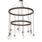 Meyda Lighting Bola 42" 12-Light 2-Tier Tyler Bronze Chandelier With Clear Seeded Shade Glass