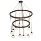 Meyda Lighting Bola 42" 12-Light 2-Tier Tyler Bronze Chandelier With Clear Seeded Shade Glass