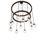 Meyda Lighting Bola 42" 12-Light 2-Tier Tyler Bronze Chandelier With Clear Seeded Shade Glass