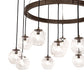 Meyda Lighting Bola 42" 12-Light 2-Tier Tyler Bronze Chandelier With Clear Seeded Shade Glass