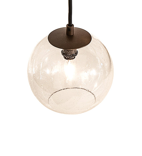 Meyda Lighting Bola 42" 12-Light 2-Tier Tyler Bronze Chandelier With Clear Seeded Shade Glass
