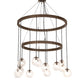 Meyda Lighting Bola 42" 12-Light 2-Tier Tyler Bronze Chandelier With Clear Seeded Shade Glass