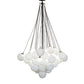 Meyda Lighting Bola 44" 8-Light Solar Black Cascading Pendant Light With White Statuario Idalight Shade