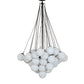 Meyda Lighting Bola 44" 8-Light Solar Black Cascading Pendant Light With White Statuario Idalight Shade