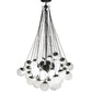Meyda Lighting Bola 44" 8-Light Solar Black Cascading Pendant Light With White Statuario Idalight Shade