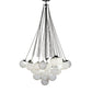 Meyda Lighting Bola 44" 8-Light Solar Black Cascading Pendant Light With White Statuario Idalight Shade