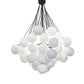 Meyda Lighting Bola 44" 8-Light Solar Black Cascading Pendant Light With White Statuario Idalight Shade