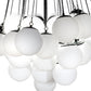 Meyda Lighting Bola 44" 8-Light Solar Black Cascading Pendant Light With White Statuario Idalight Shade