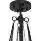 Meyda Lighting Bola 44" 8-Light Solar Black Cascading Pendant Light With White Statuario Idalight Shade