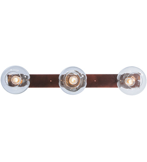 Meyda Lighting Bola 48" 3-Light New Copper Vein Island Pendant Light With Clear Shade Glass