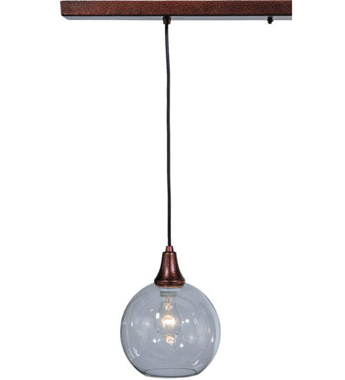 Meyda Lighting Bola 48" 3-Light New Copper Vein Island Pendant Light With Clear Shade Glass