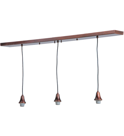 Meyda Lighting Bola 48" 3-Light New Copper Vein Island Pendant Light With Clear Shade Glass