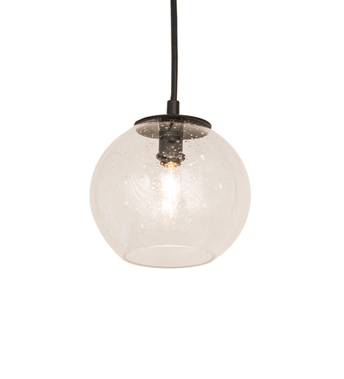 Meyda Lighting Bola 54" 12-Light 2-Tier Solar Black Chandelier With Clear Seeded Shade Glass