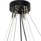 Meyda Lighting Bola 59" 12-Light 2-Tier Solar Black Cascading Chandelier With Clear Seeded Shade Glass