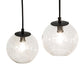 Meyda Lighting Bola 59" 12-Light 2-Tier Solar Black Cascading Chandelier With Clear Seeded Shade Glass