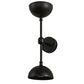 Meyda Lighting Bola 6" 2-Light Solar Black Deux Wall Sconce With Smoke Shade Glass