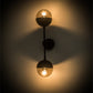 Meyda Lighting Bola 6" 2-Light Solar Black Deux Wall Sconce With Smoke Shade Glass