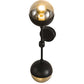 Meyda Lighting Bola 6" 2-Light Solar Black Deux Wall Sconce With Smoke Shade Glass
