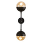 Meyda Lighting Bola 6" 2-Light Solar Black Deux Wall Sconce With Smoke Shade Glass