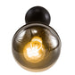 Meyda Lighting Bola 6" 2-Light Solar Black Deux Wall Sconce With Smoke Shade Glass
