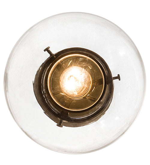 Meyda Lighting Bola 6" Champagne Metallic Cilindro Mini Pendant Light With Amber & Clear Shade Glass