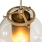 Meyda Lighting Bola 6" Champagne Metallic Cilindro Mini Pendant Light With Amber & Clear Shade Glass
