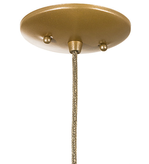 Meyda Lighting Bola 6" Champagne Metallic Cilindro Mini Pendant Light With Amber & Clear Shade Glass