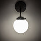 Meyda Lighting Bola 6" Matte Black Wall Sconce With White Shade Glass