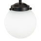 Meyda Lighting Bola 6" Matte Black Wall Sconce With White Shade Glass