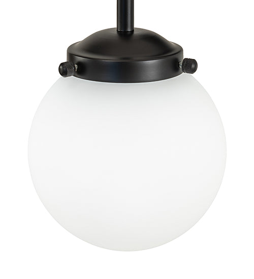 Meyda Lighting Bola 6" Matte Black Wall Sconce With White Shade Glass