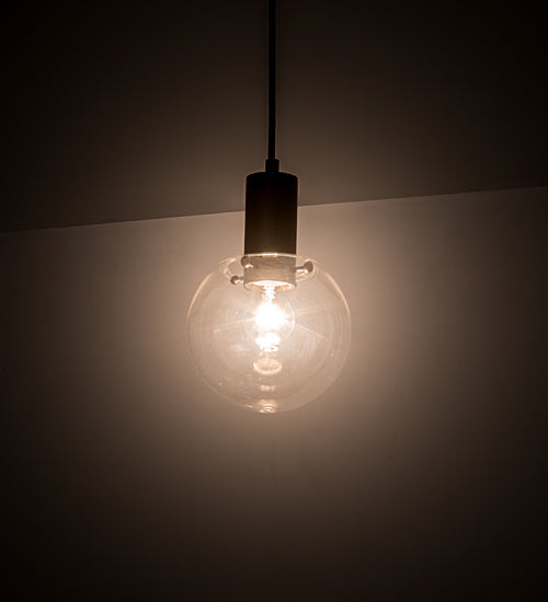Meyda Lighting Bola 6" Textured Black Mini Pendant Light With Clear Crystal Idalight Shade Glass