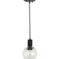 Meyda Lighting Bola 6" Textured Black Mini Pendant Light With Clear Crystal Idalight Shade Glass